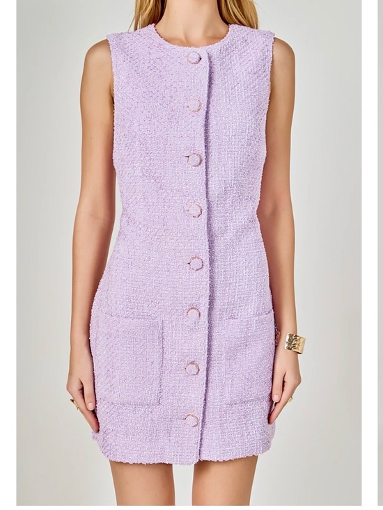 Endless Rose Dresses & Skirts - Endless Rose Lilac Tweed Mini Dress